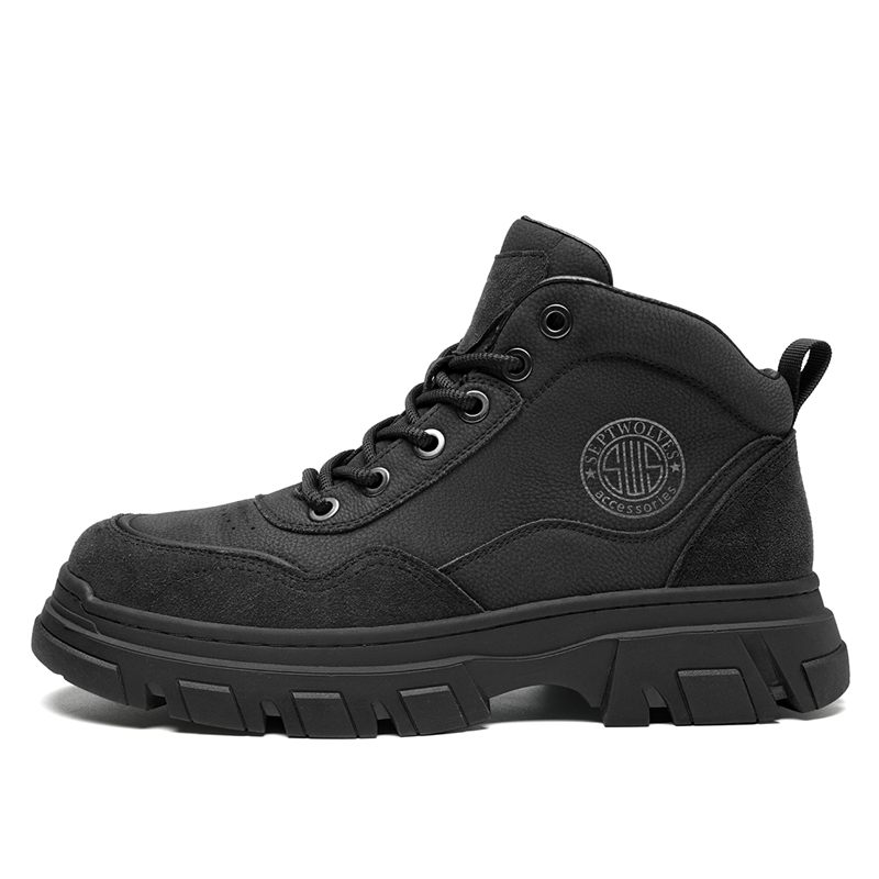 

SEPTWOLVES Короткие мартинсы мужские черные, цвет Black (Standard Leather Shoe Size)