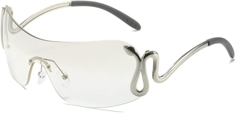 

Большие прямоугольные солнцезащитные очки без оправы для женщин, змеиная змеиная оправа, солнцезащитные очки в стиле панк, защита от ультрафиолета UV400 LANGSER, C6 Silver