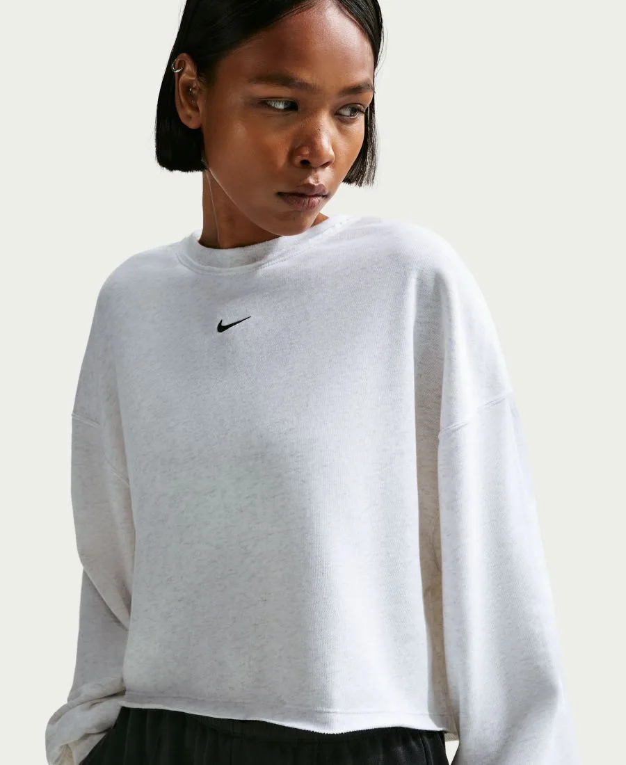 Женская толстовка оверсайз из французского махрового трикотажа Nike, birch heather/черный — фото 2