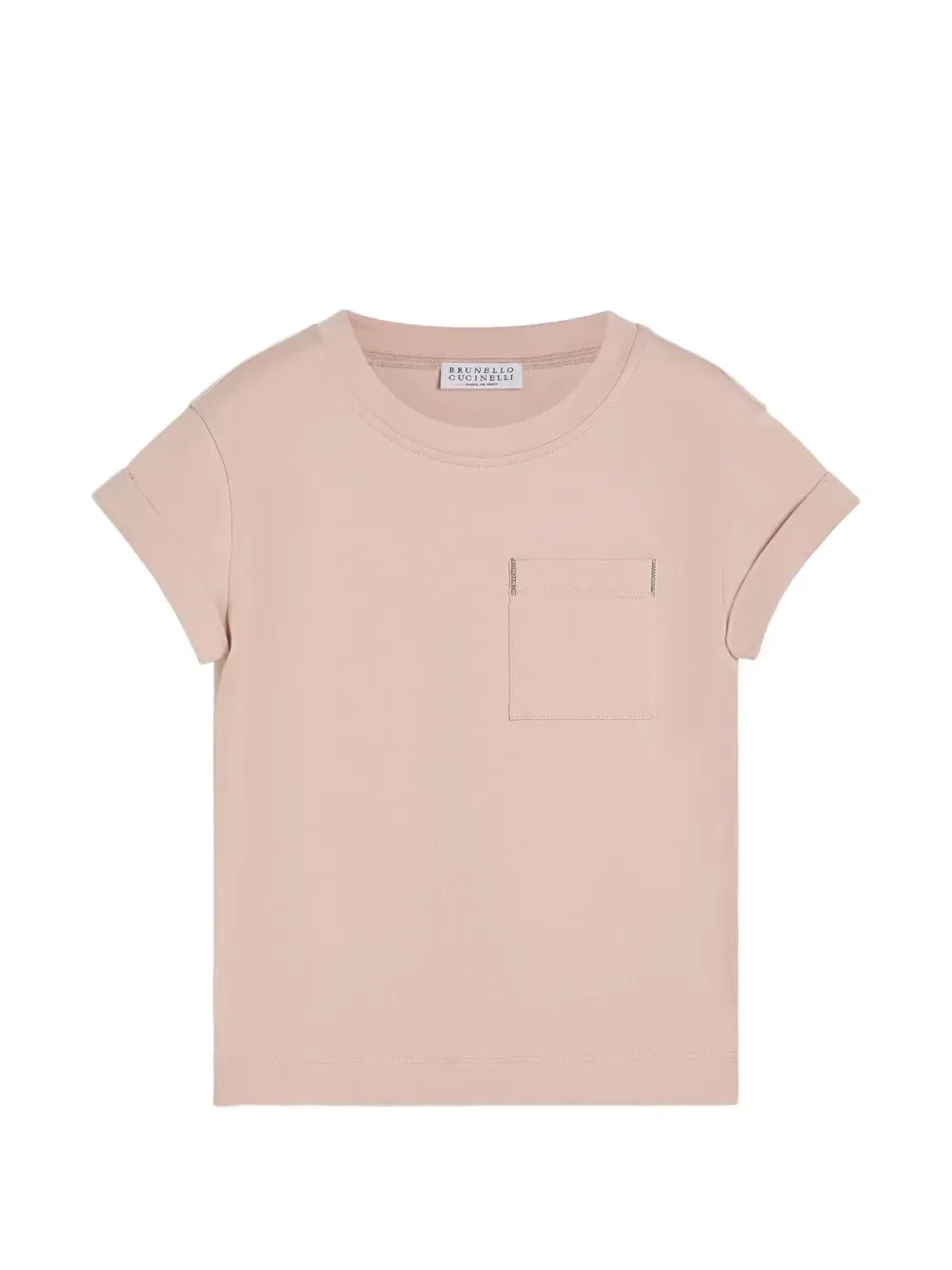Футболка из хлопкового джерси с монелли Brunello Cucinelli Kids, розовый