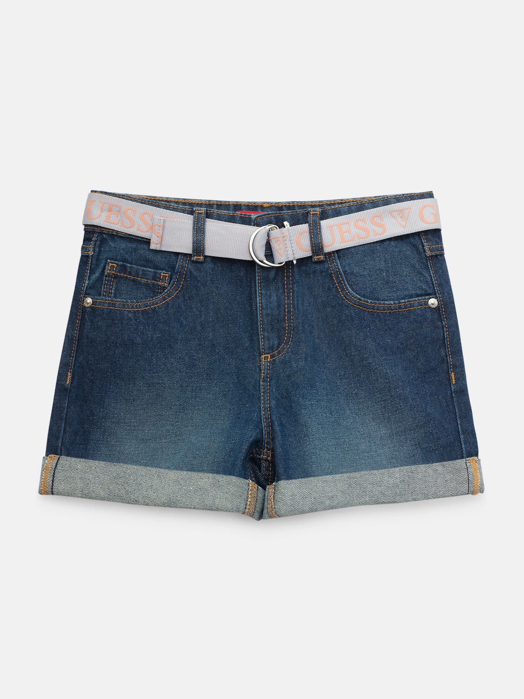 

Шорты с манжетами из денима Vada (7-14) Guess Factory, цвет dark stonewash