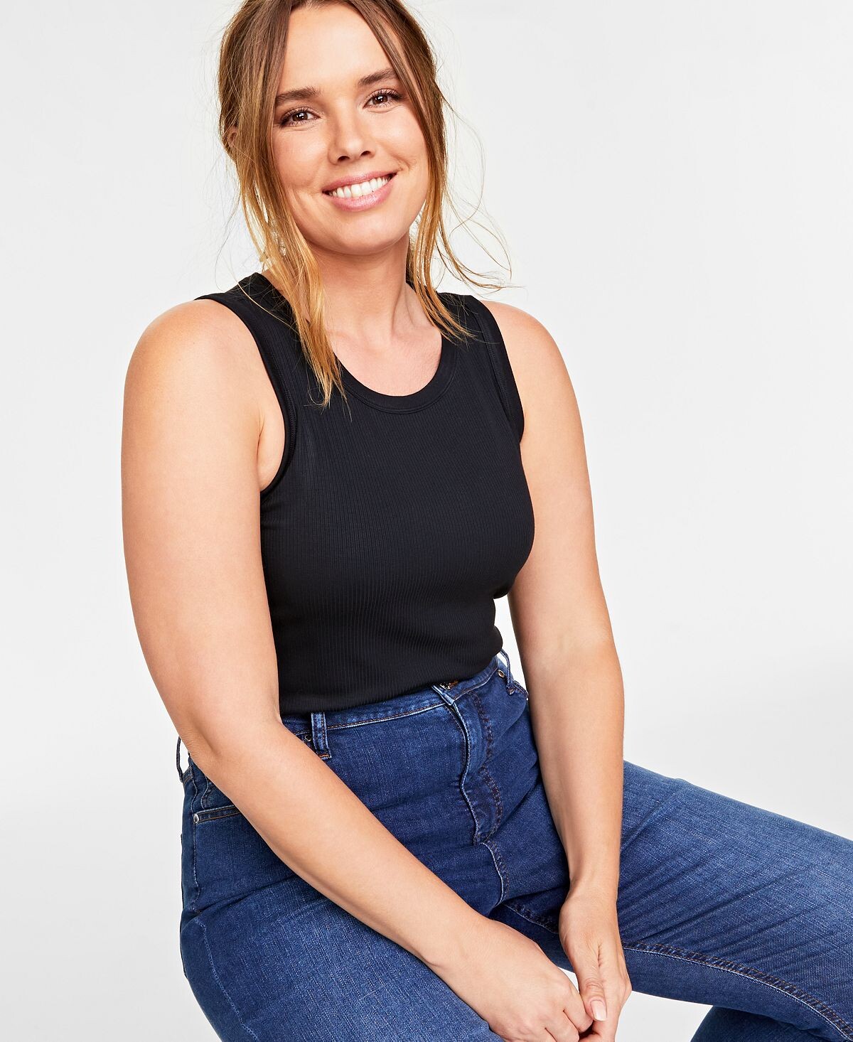 

Майка больших размеров в рубчик On 34th