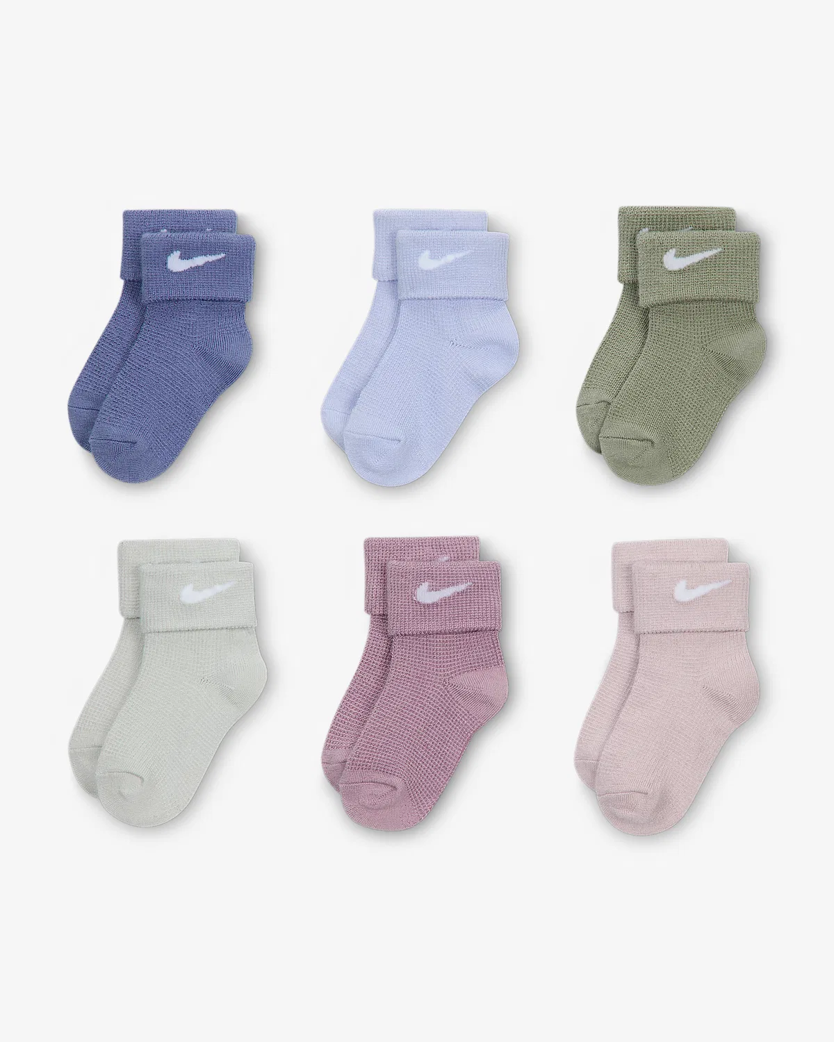 Baby Waffle Knit Socks (6 пар) Nike, Multi-Color