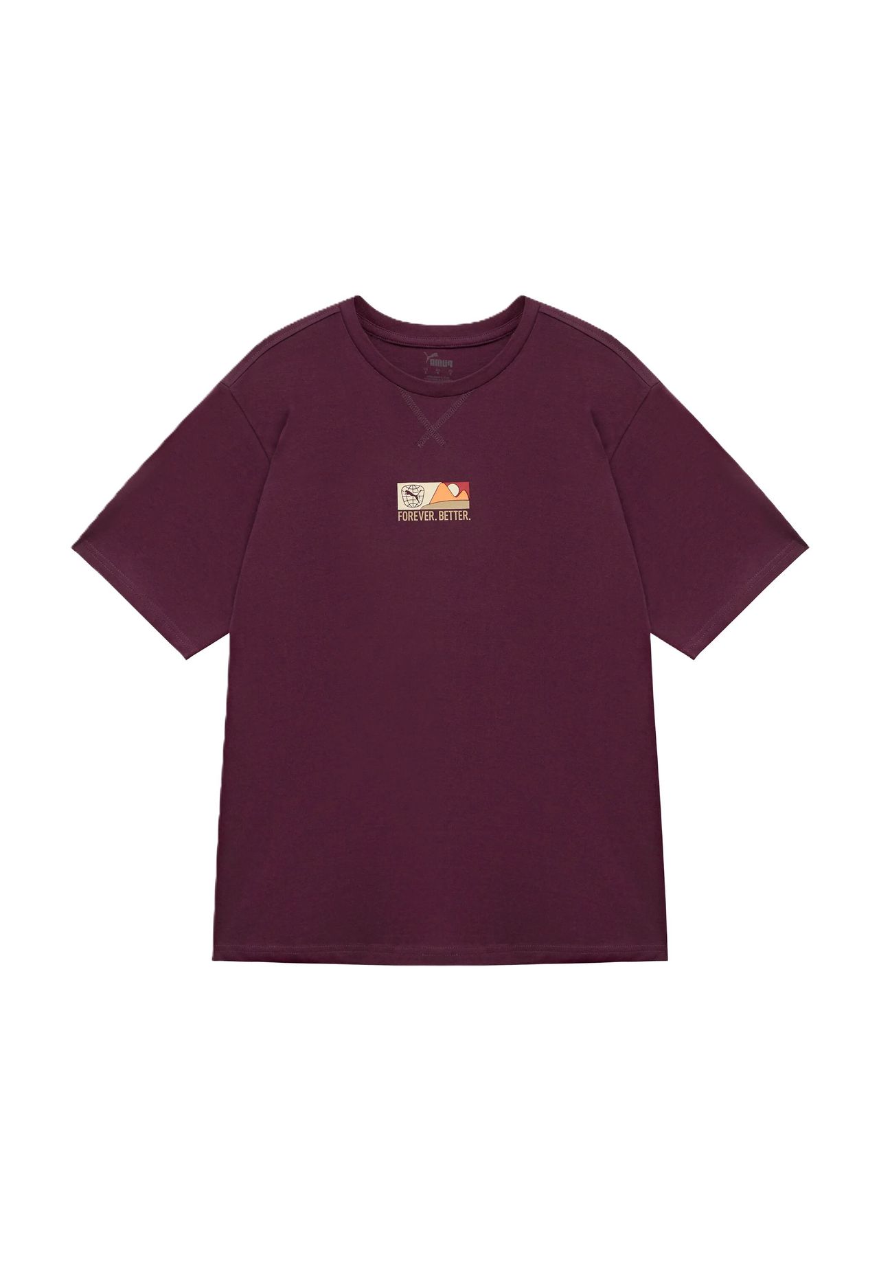 

Женская хлопковая футболка Better Sportswear PUMA, цвет 44 Midnight Plum