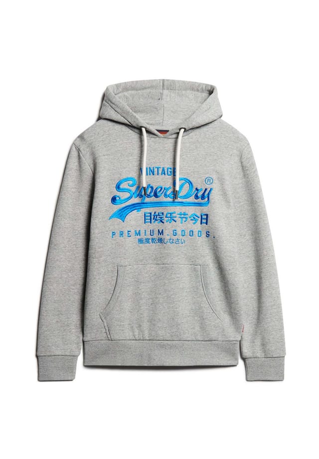 

Толстовка с капюшоном - неоновый vi графический логотип монохромный Superdry., серый