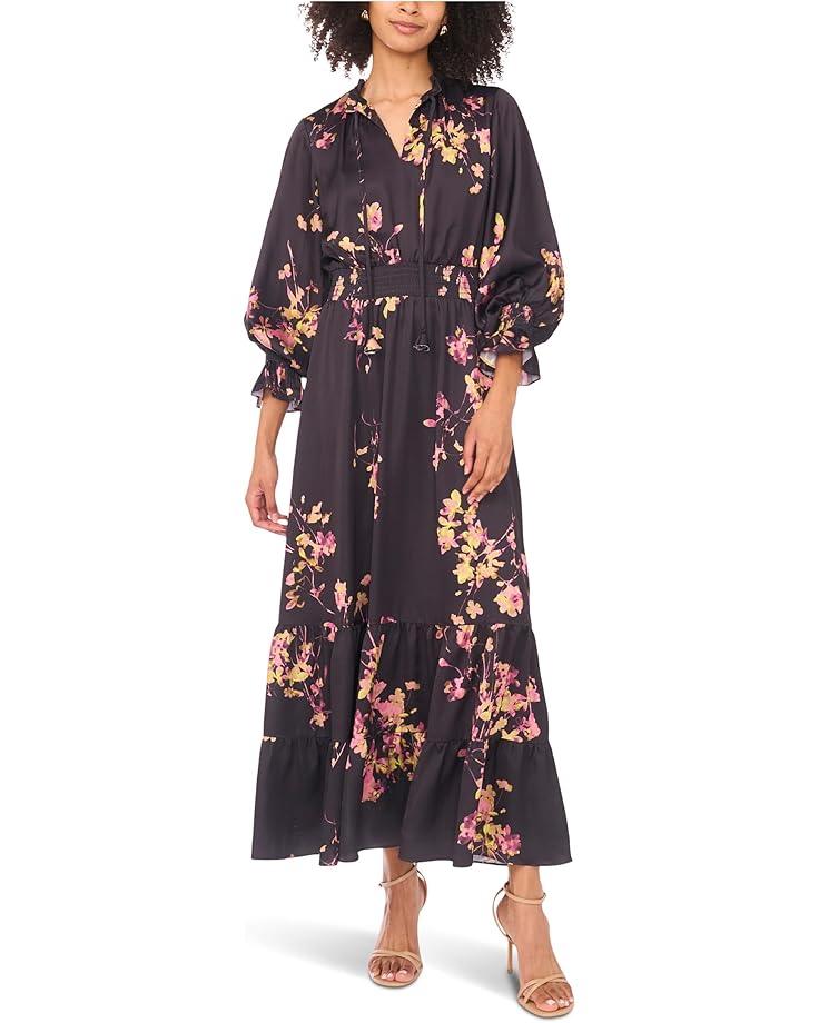 

Женское длинное платье Vince Camuto Long Sleeve Maxi с присборенным верхом, Rich Black