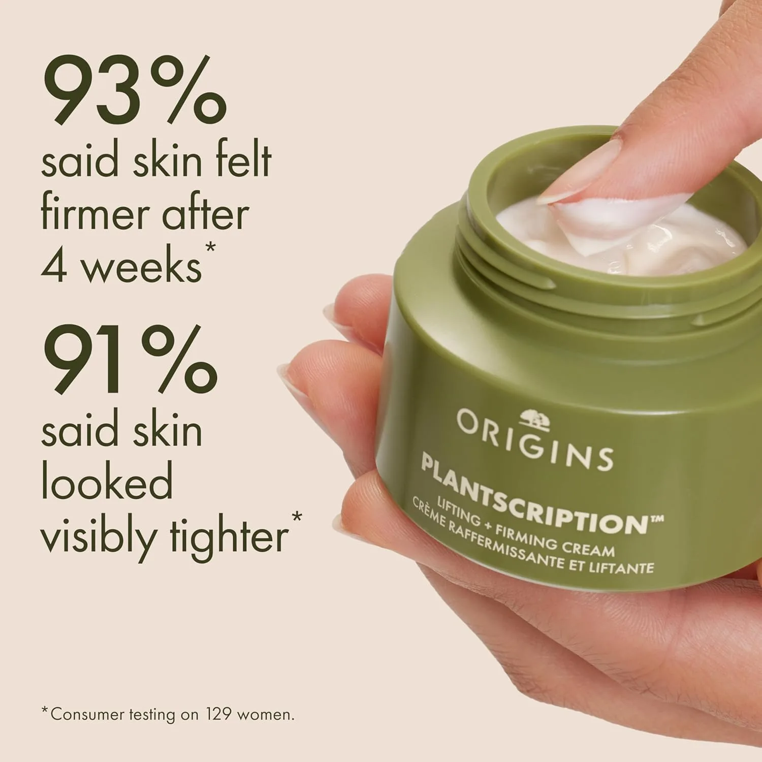Увлажняющий крем Origins Plantscription Lifting + Firming Peptide Moisturizer | Антивозрастной крем для лица | Заметно разглаживает мелкие морщины | С пептидами и экстрактом риса — фото 4