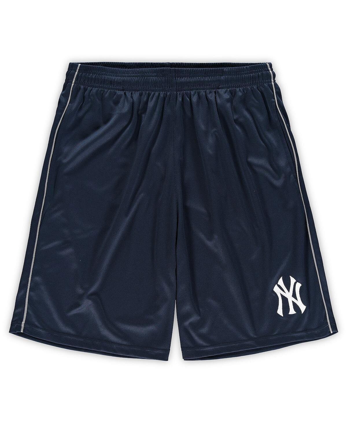 

Мужские темно-синие шорты в сетку New York Yankees Big Tall Majestic