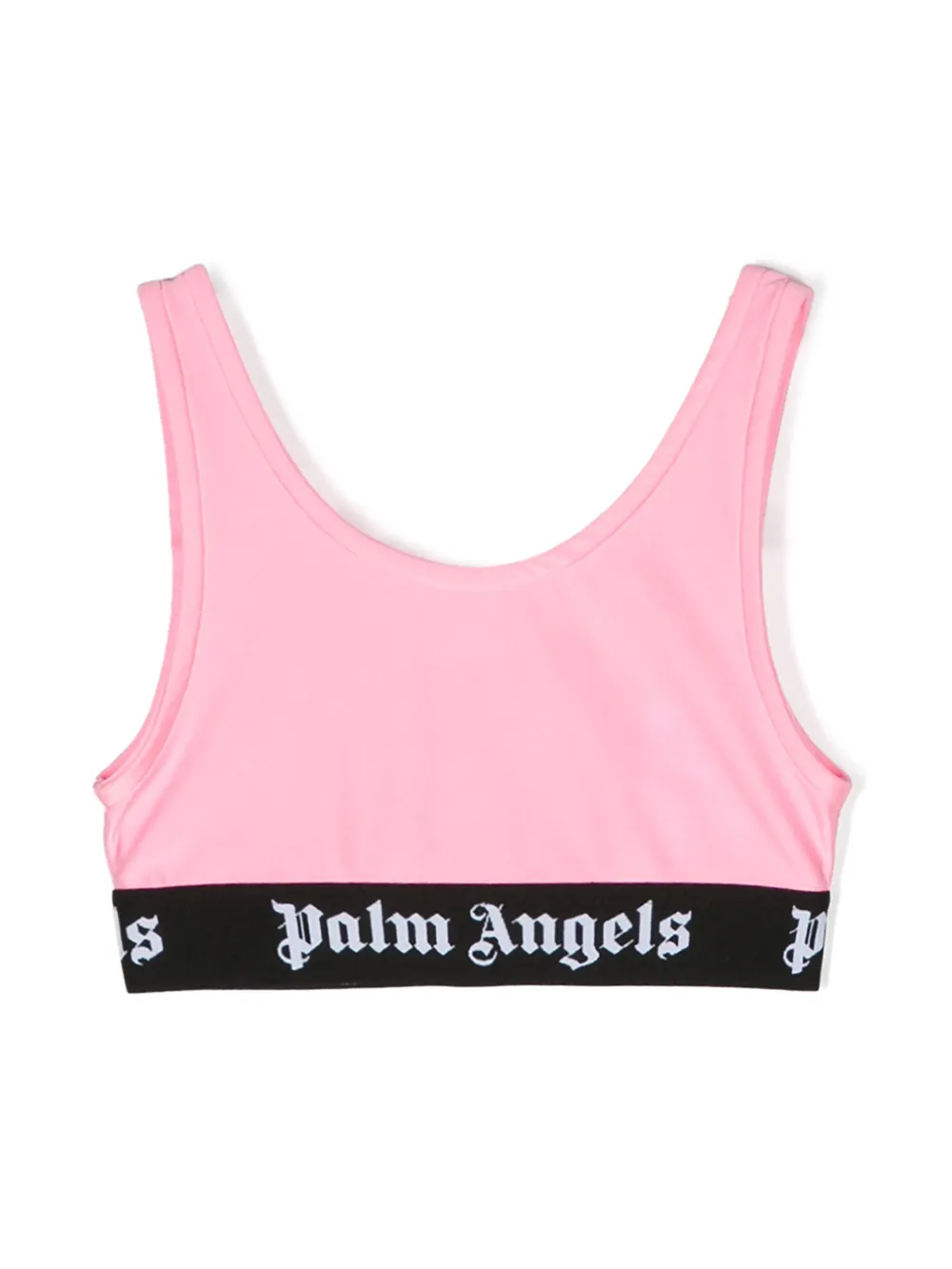 

Атласный топ бикини с логотипом Palm Angels Kids, розовый