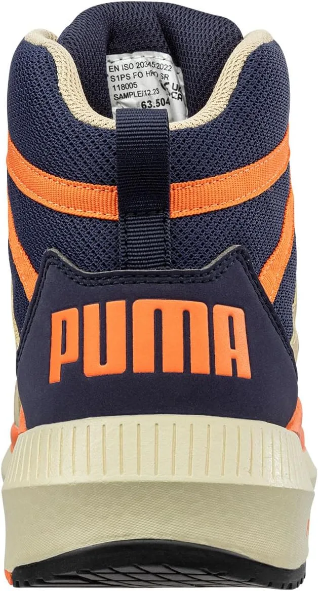Мужские защитные кроссовки PUMA Rival MID S1PS ESD, с защитным носком, противоскользящим покрытием, легкие, синий/оранжевый — фото 4