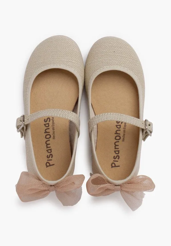 Балетки merceditas ceremonia с ремешком на щиколотке Pisamonas, Beige — фото 3