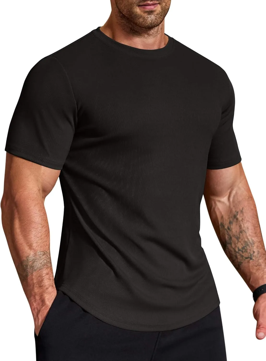 

Футболка COOFANDY мужская Slim Fit с коротким рукавом