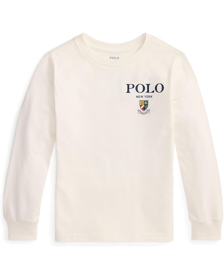 

Футболка Polo Ralph Lauren Kids Cotton Long-Sleeve Graphic Tee, цвет Nevis