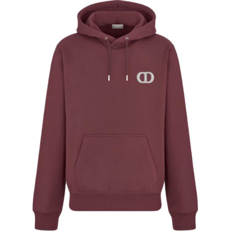 Футболка с капюшоном на шнурке DIOR Icon Drawstring, бордовая — фото 2