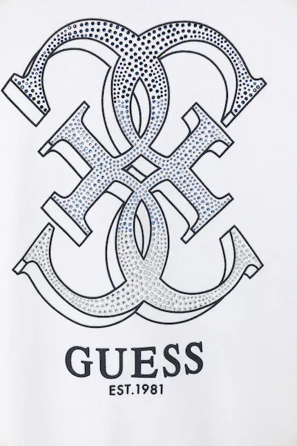 Блуза детская с вышивкой Guess, белый — фото 3
