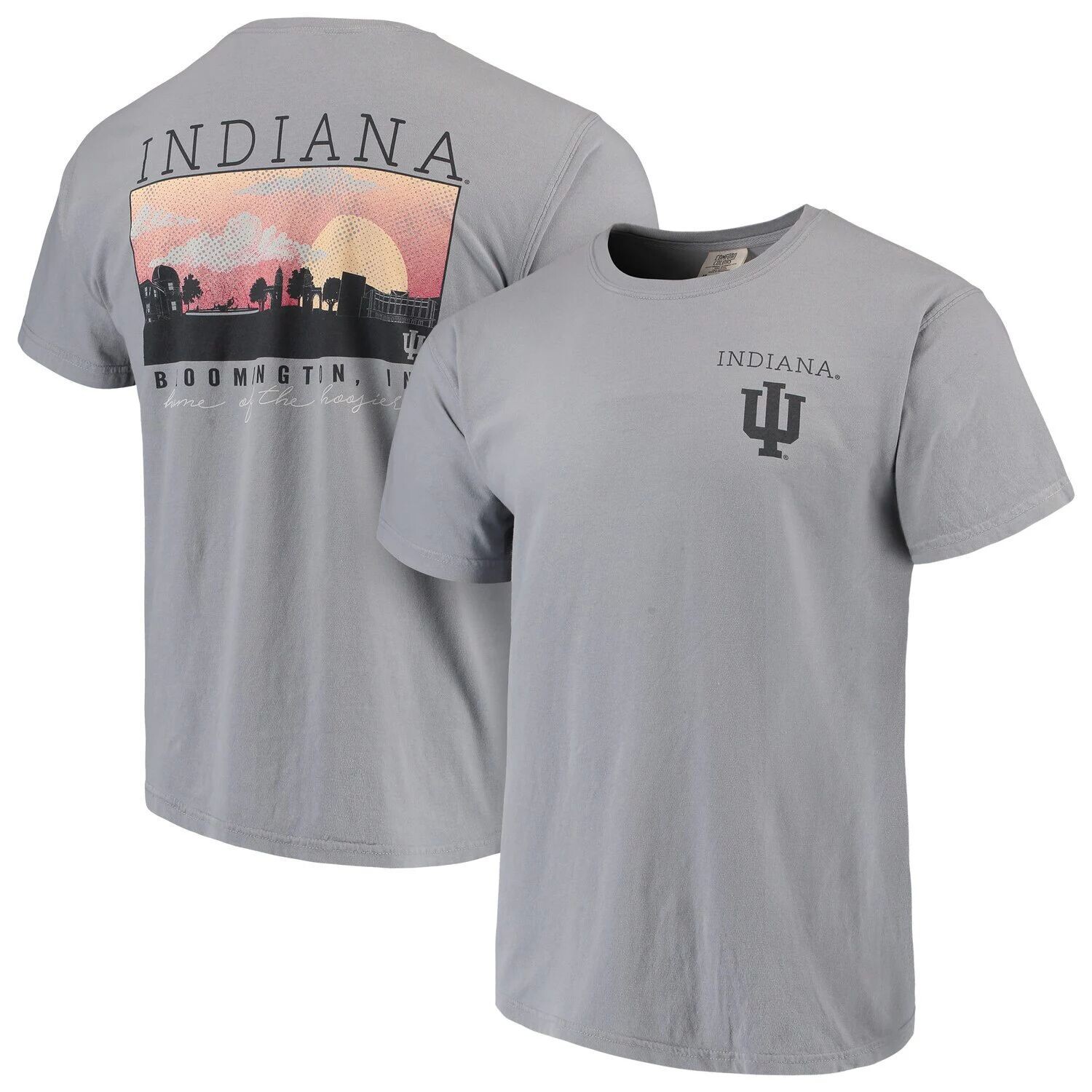 

Мужская серая футболка Indiana Hoosiers Comfort Colours Campus Scenery, Серый, Мужская серая футболка Indiana Hoosiers Comfort Colours Campus Scenery