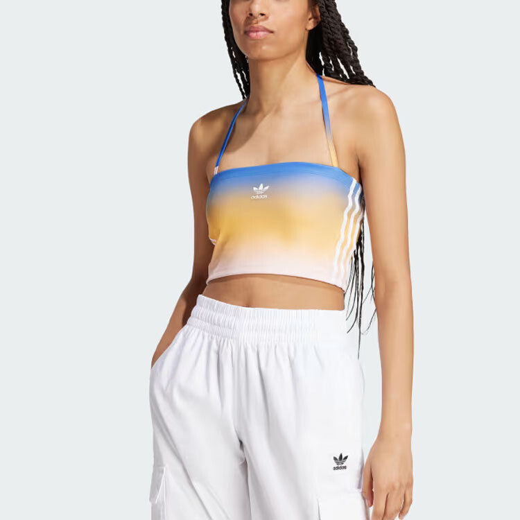 Топ без бретелек женский синий Adidas Originals — фото 4