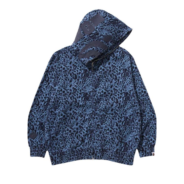 

Худи BAPE Wild Leopard Pattern Shark Relaxed Fit Full Zip Hoodie, Navy