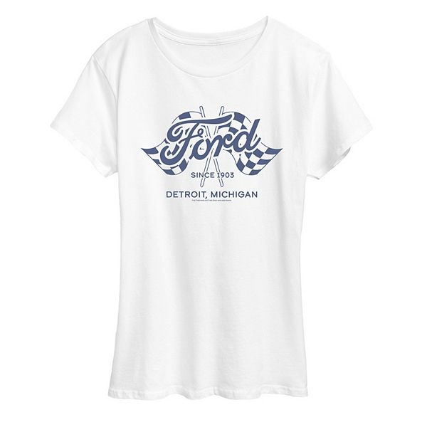 

Футболка с принтом Women's Ford since 1903 racing flags Licensed Character, White, Белый, Футболка с принтом Women's Ford since 1903 racing flags Licensed Character, White