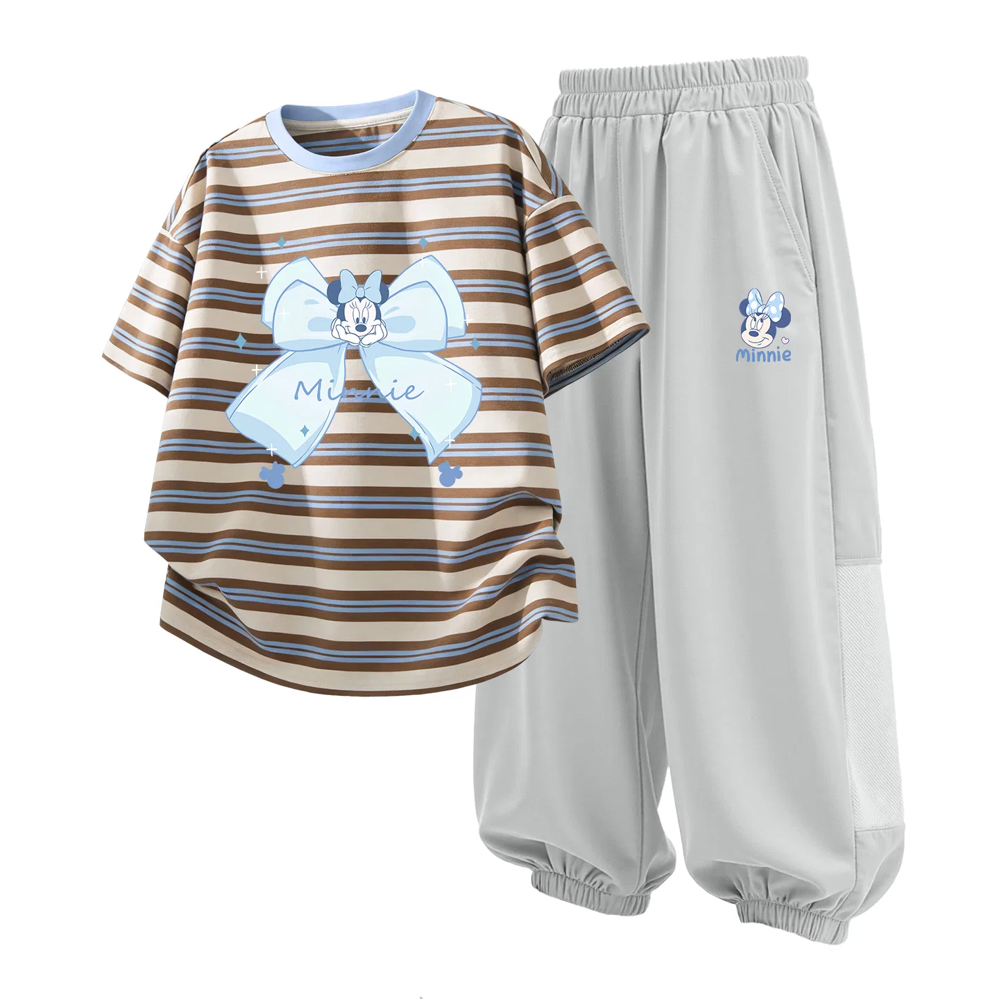 Детский спортивный костюм Casual Sportswear 2 Piece Set Disney, Di Meng Jie Blue Coffee+Di L Naughty Ni K Misty Gray