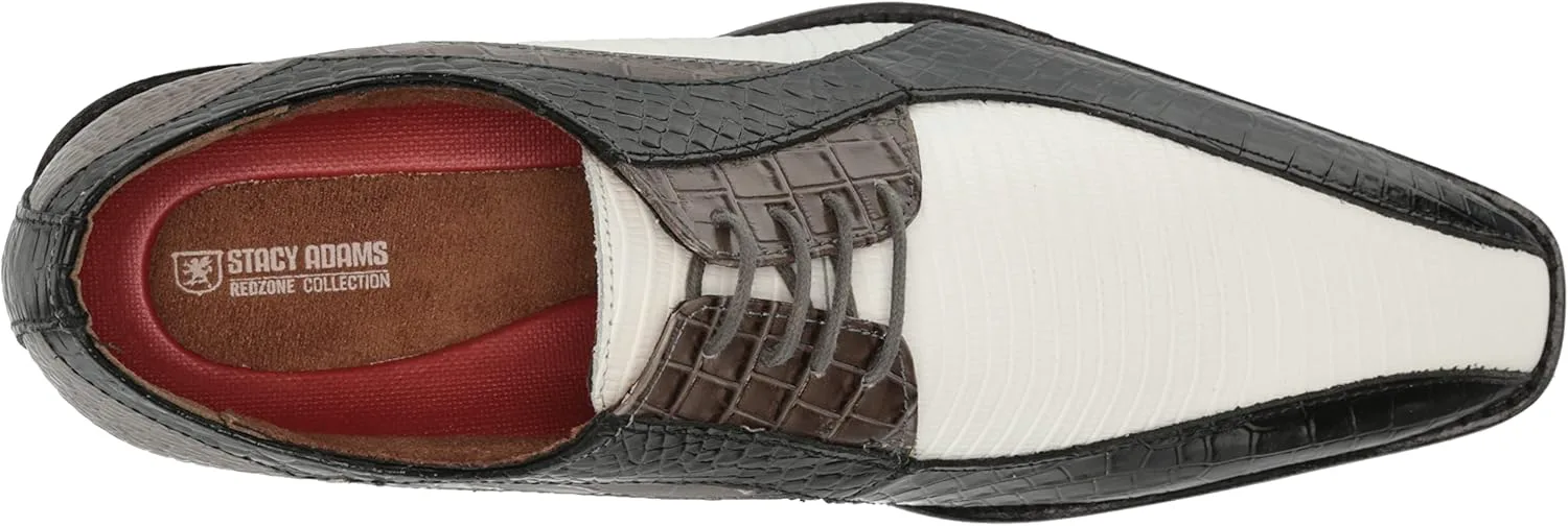 Мужские ботинки Stacy Adams Turano Bike Toe Oxford, белый/черный/серый — фото 3