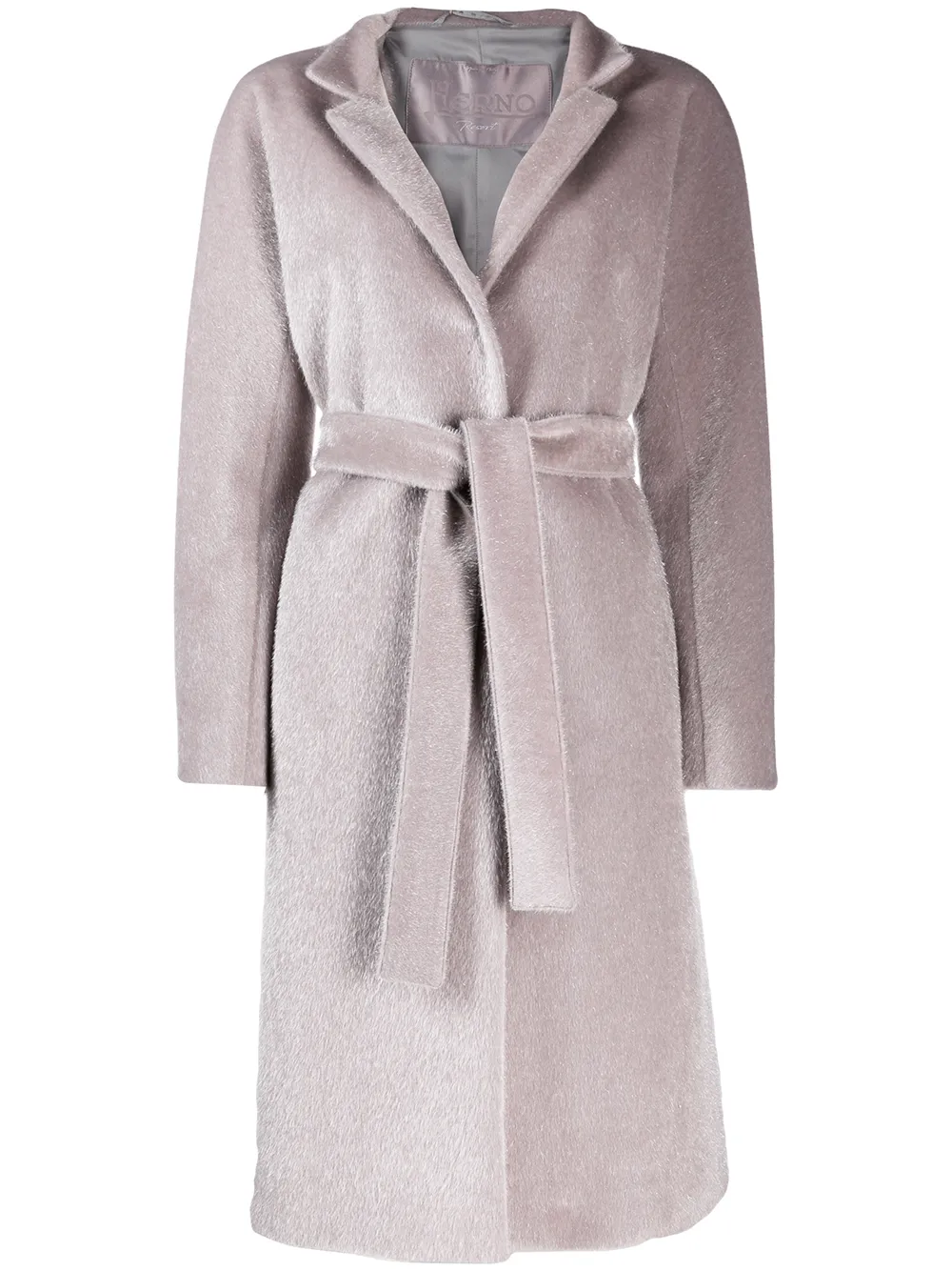 

Пальто с запахом и поясом Herno, серый