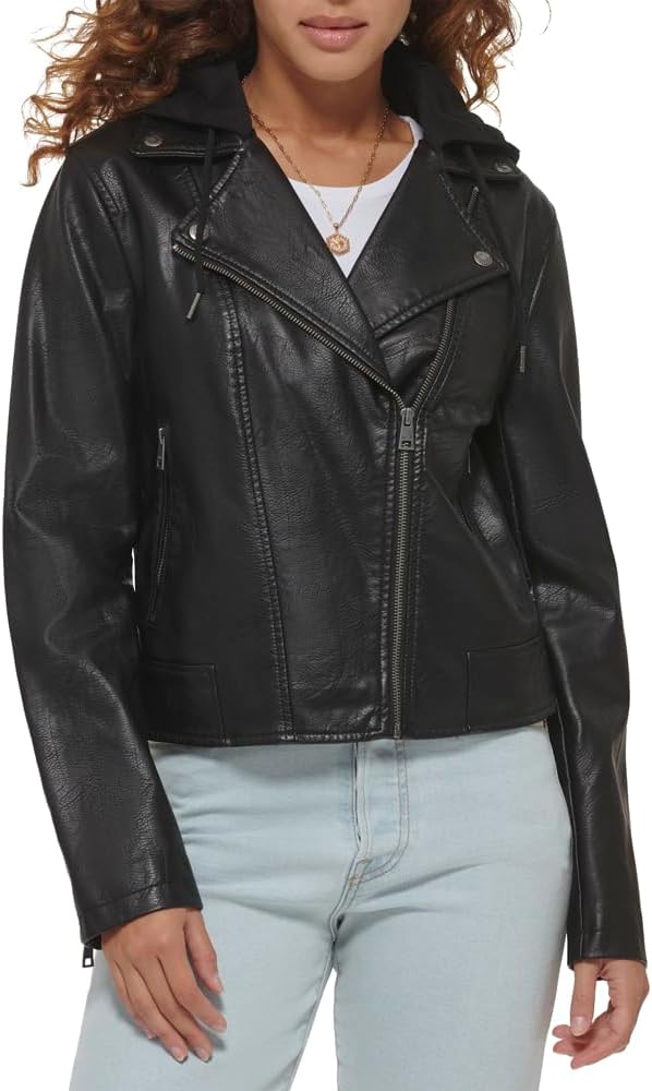 

Levi's Женская классическая куртка-косуха из искусственной кожи, Black
