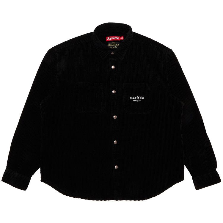 

Рубашка Supreme Wide Wale Corduroy Snap Shirt, Black