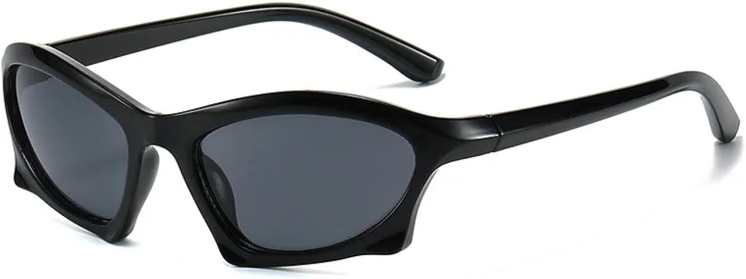 

Солнцезащитные очки «кошачий глаз» для женщин и мужчин, ретро, ​​нестандартная форма, панк, зеркальные, защита от УФ-излучения UV400, для занятий спортом на открытом воздухе и вождения UATXTAU, Black Grey