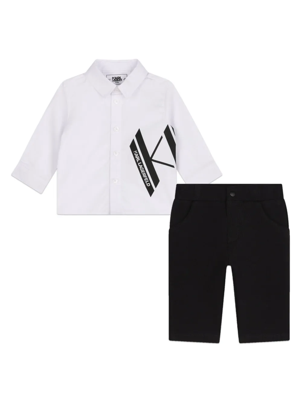 

Комплект из футболки и шортов с логотипом KARL LAGERFELD KIDS, белый