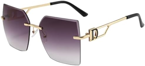 

Модные женские солнцезащитные очки большого размера без оправы для женщин и мужчин, ретро-очки, солнцезащитные очки для женщин, защита от ультрафиолета UV400 MTZJH, C2