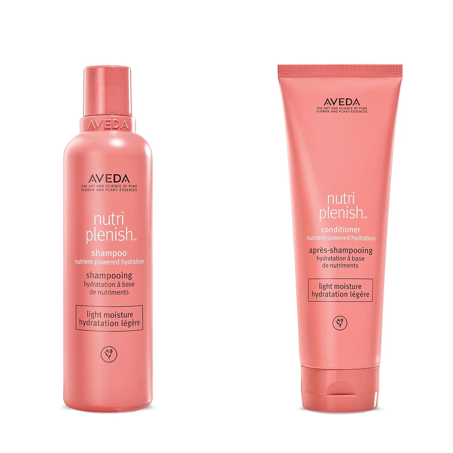 Шампунь и кондиционер Aveda Nutriplenish Light Moisture (двойной комплект) | для нормальных и сухих волос | Органическое масло граната, кокосовое масло, масло манго | 240 мл