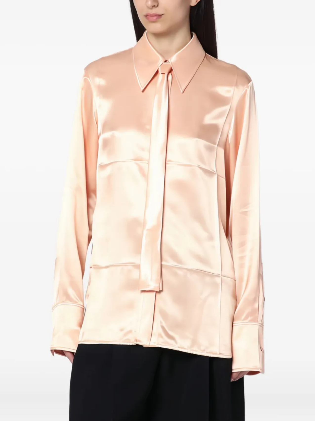 

Jil Sander атласная рубашка с завязками, розовый