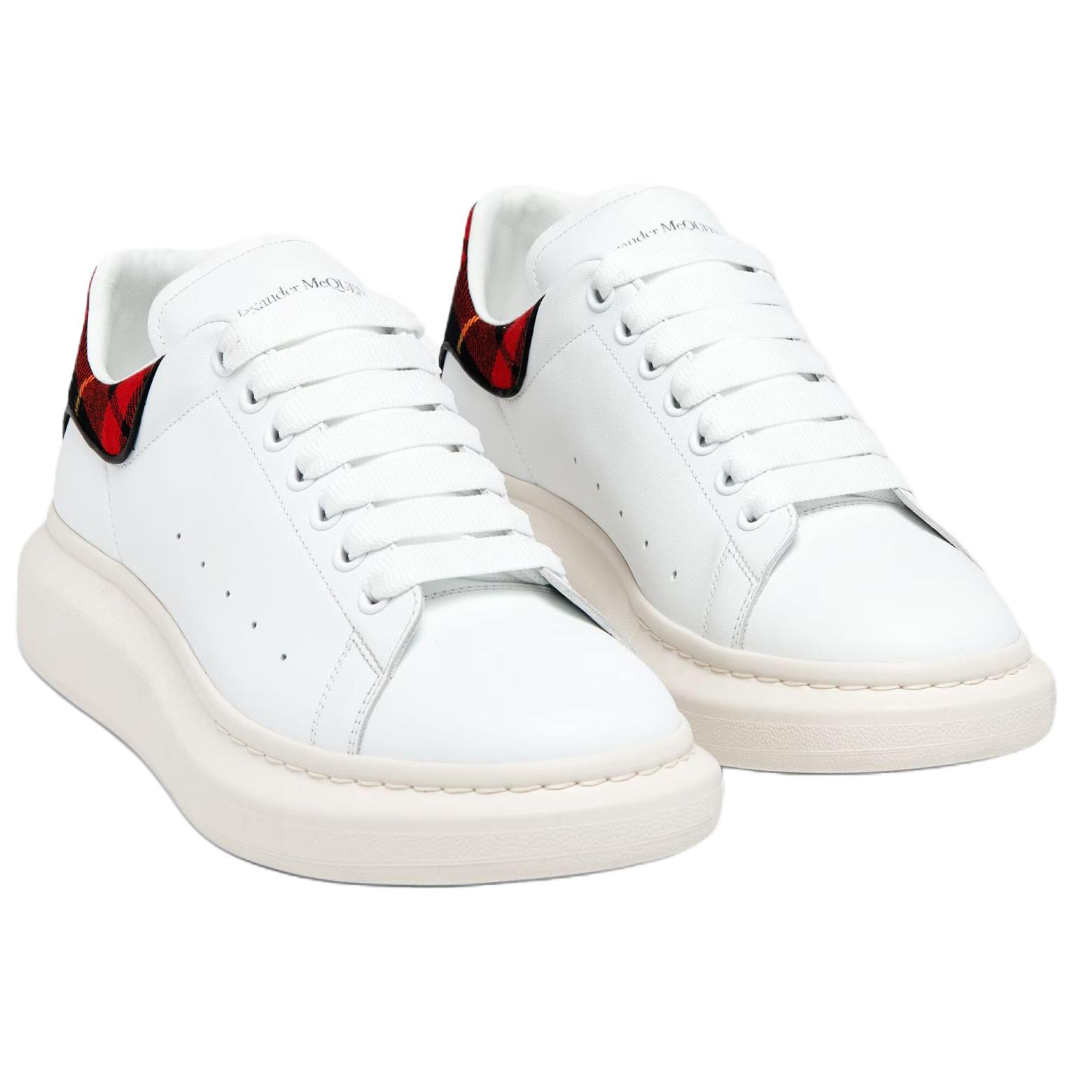 Alexander McQueen Оверсайз кроссовки из коровьей кожи Low top повседневные мужские белые красные — фото 4