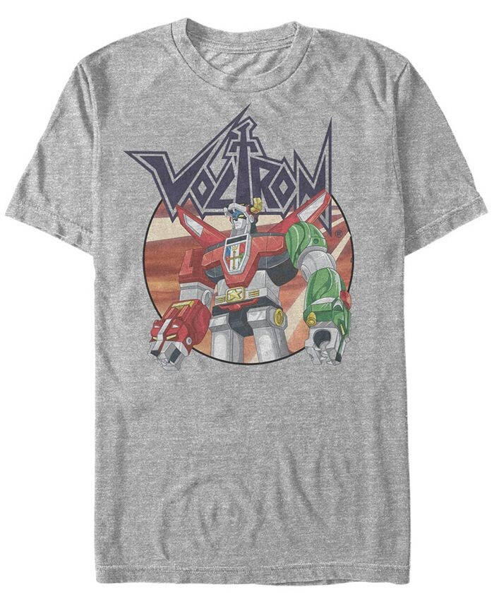 

Мужская футболка с короткими рукавами и логотипом робота Voltron: Defender of the Universe Fifth Sun, серый