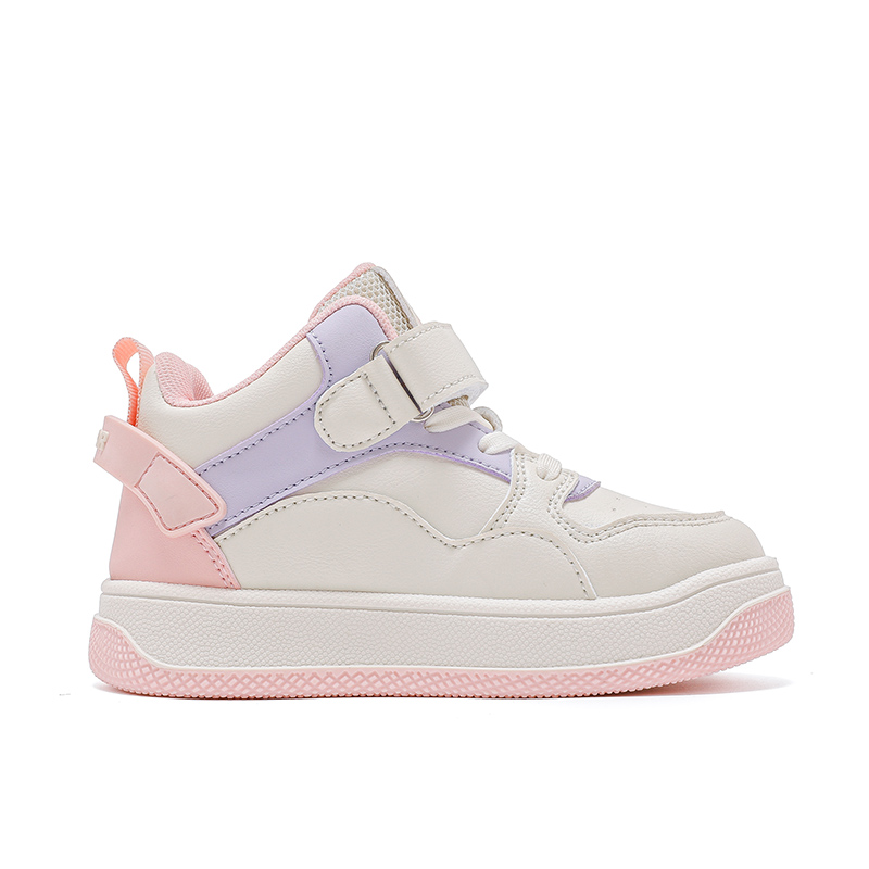 Кроссовки для скейтбординга серии Ride The Wind And Waves с противоскользящей подошвой, легкие, с амортизацией, средней высоты, детские WARRIOR, бежевый/розовый/фиолетовый — фото 2
