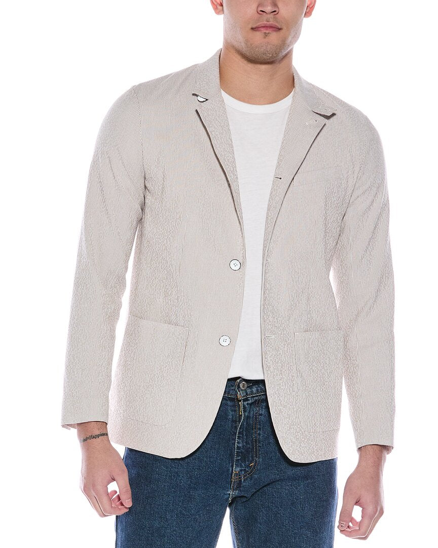 

Rag & bone блейзер Linden Seersucker в полоску, бежевый