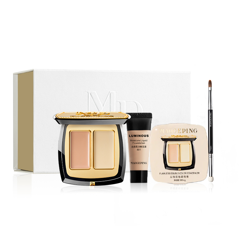Безупречный тональный крем Two Tone для маскировки MAOGEPING, Three-Piece Set: Two-Color Concealer #811 3g+Tool Brush #T321+Replacement Blending Brush Head — фото 4