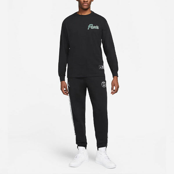 Толстовка Men's Air Jordan Paris Saint-Germain Casual Alphabet Printing Round Neck Long Sleeves Black, черный — фото 2