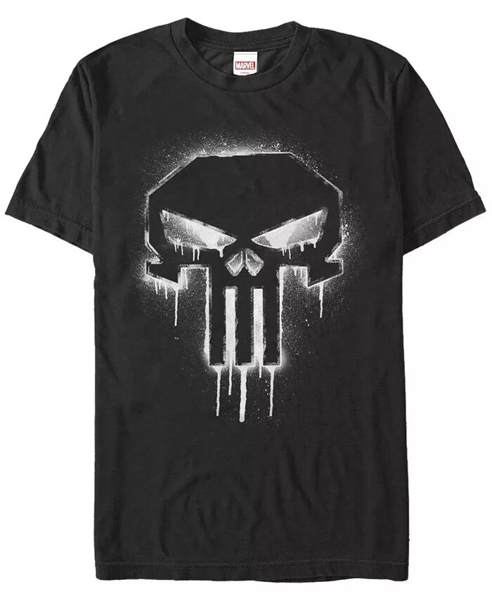 

Футболка с коротким рукавом для мужчин Marvel Punisher The Punisher Spray Paint Skull Logo Fifth Sun, черный