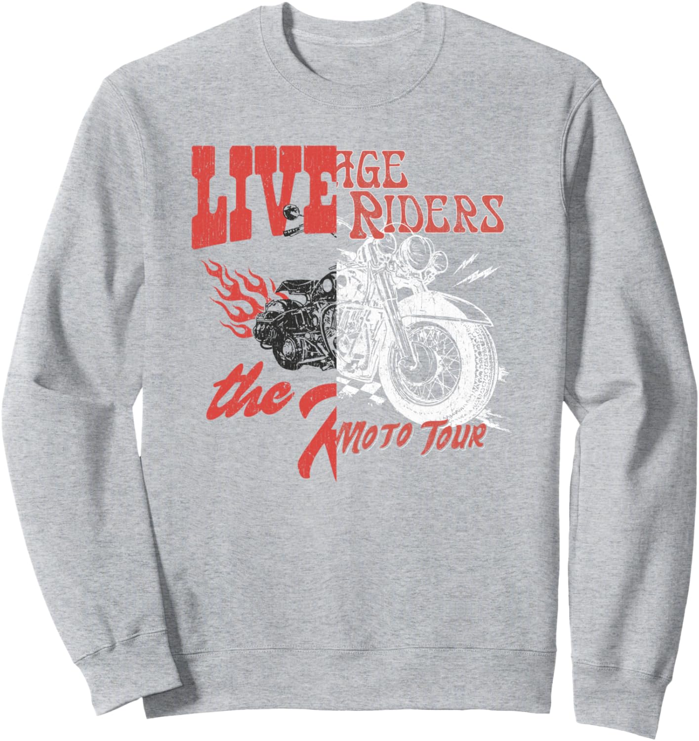 

Толстовка с принтом Мотоциклетный тур по дорогам Trendy Apparel, серый