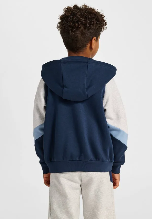 Свободная толстовка на молнии с блокировкой Hummel, Dress Blues Faded Denim — фото 4