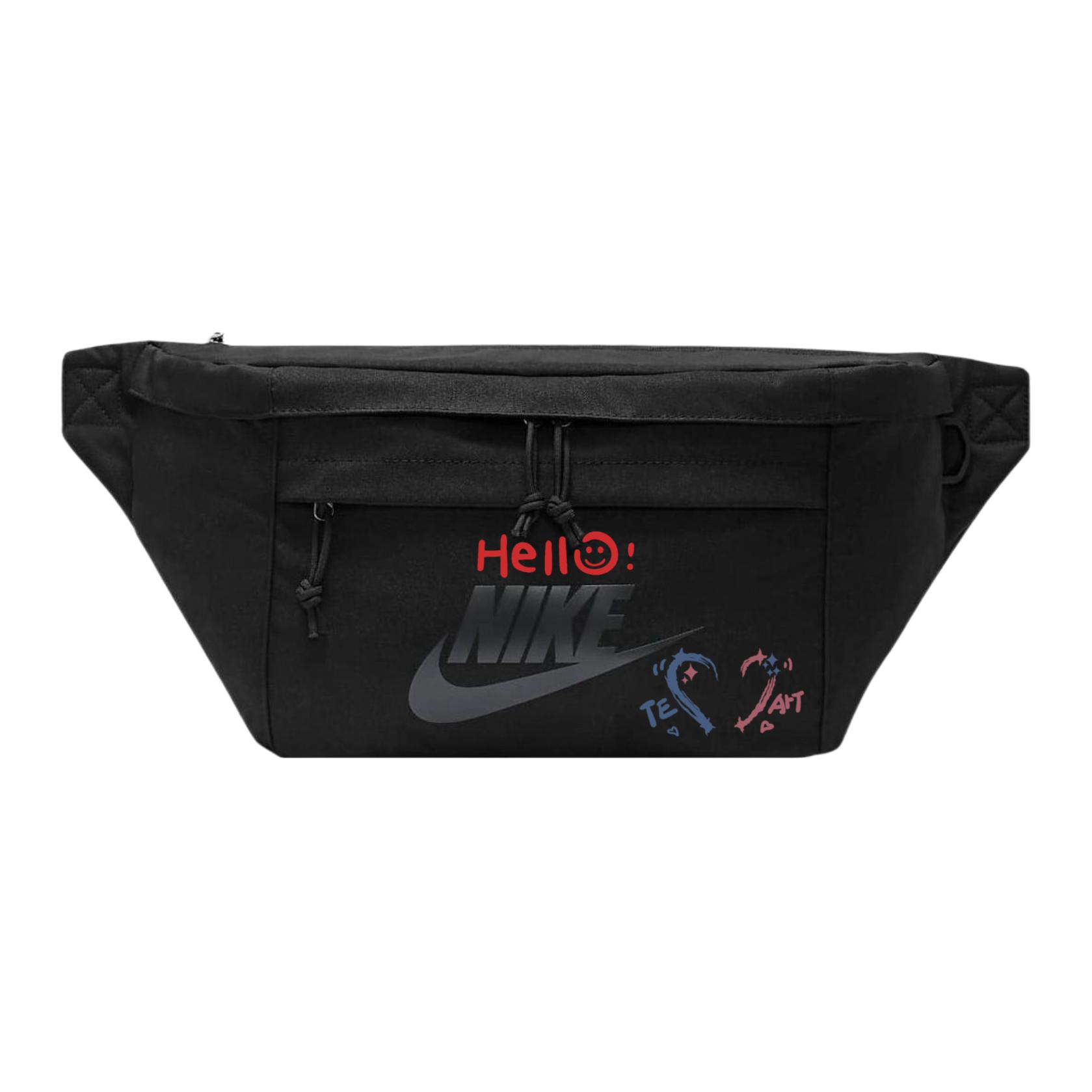 

Nike Тканевая поясная сумка Regular Unisex черная, Cracked Heart