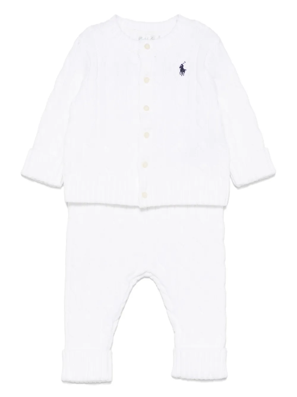 

Комплект из топа и брюк фактурной вязки POLO RALPH LAUREN KIDS, белый