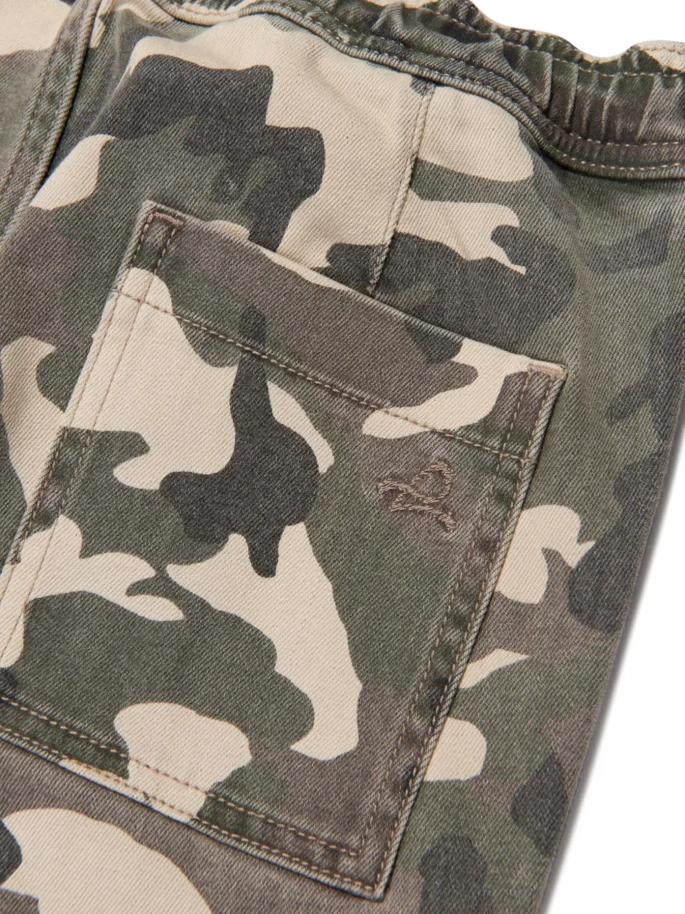 Зауженные брюки с камуфляжным рисунком Dl1961 Kids, зеленый — фото 3