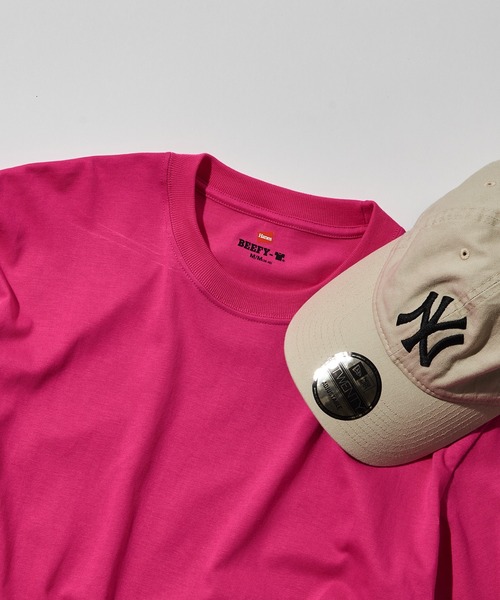 

Футболка, хлопок, крой Beefy HANES, розовый