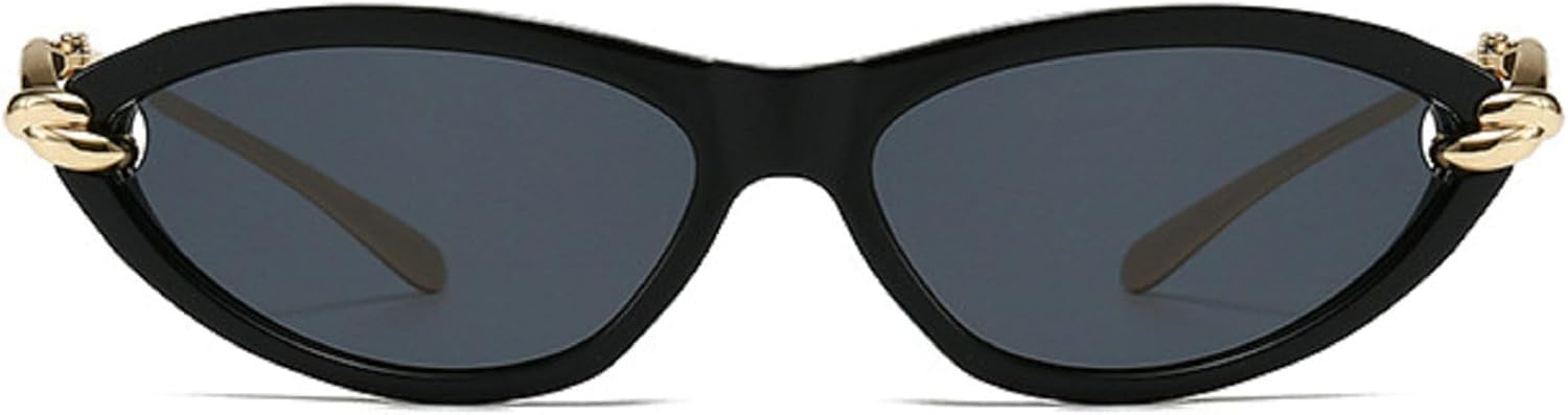 

Роскошные солнцезащитные очки «кошачий глаз» для женщин, винтажный дизайн 2025 года, золотистая металлическая оправа, солнцезащитные очки для женщин, защита от УФ-излучения UV400 mincl, Black