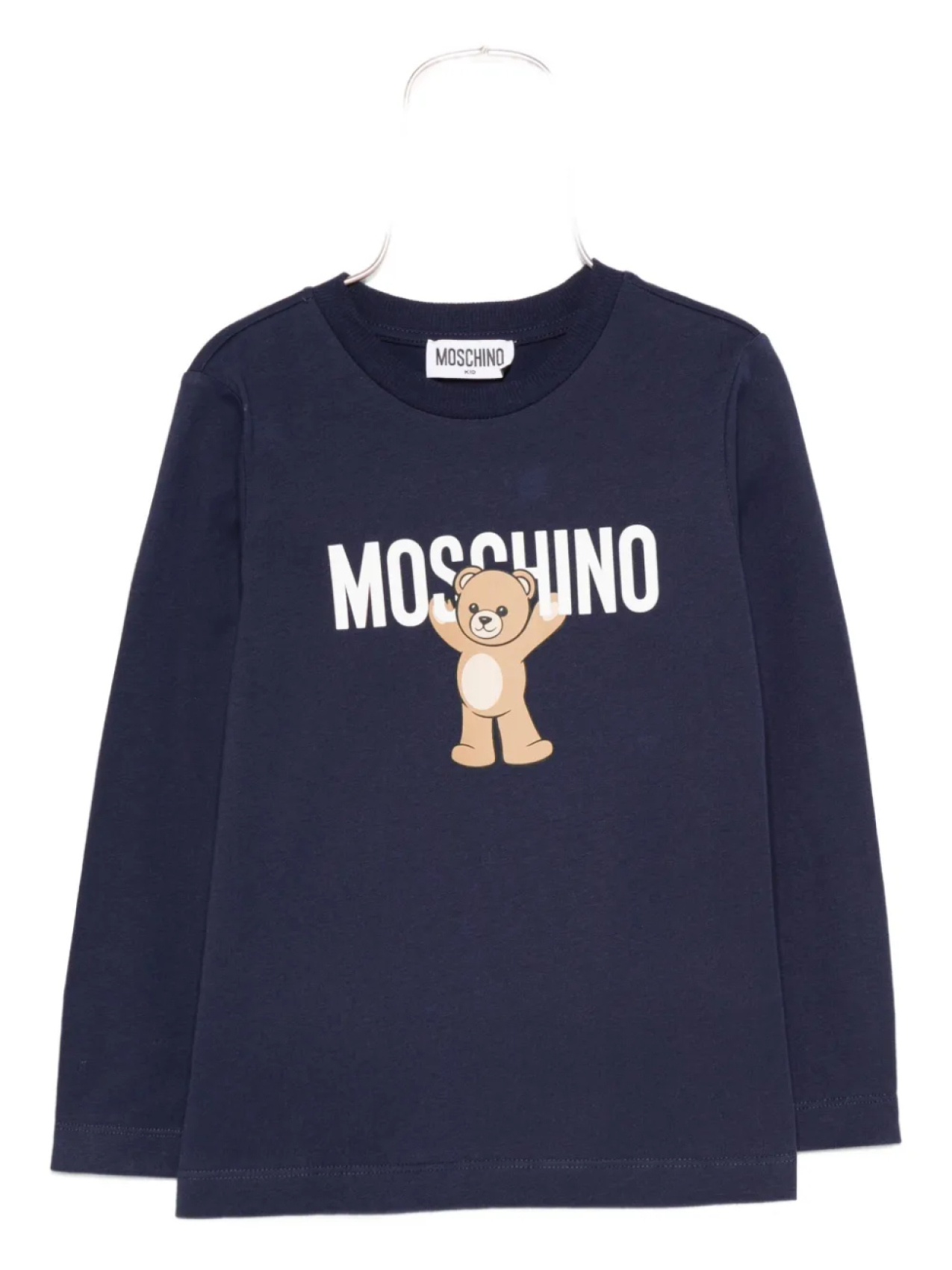 

Футболка с длинными рукавами и принтом плюшевого мишки Moschino Kids, синий
