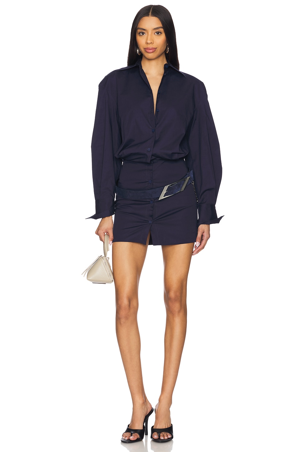 

Мини-платье с длинным рукавом The Attico, navy blue