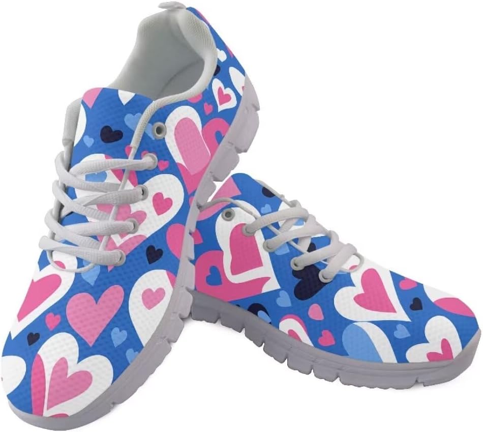 

Женские кроссовки Jeiento Fashion для прогулок на открытом воздухе, дышащие сетчатые кроссовки для тренировок и повседневной носки, мужские спортивные беговые кроссовки, обувь на День святого Валентина, голубой